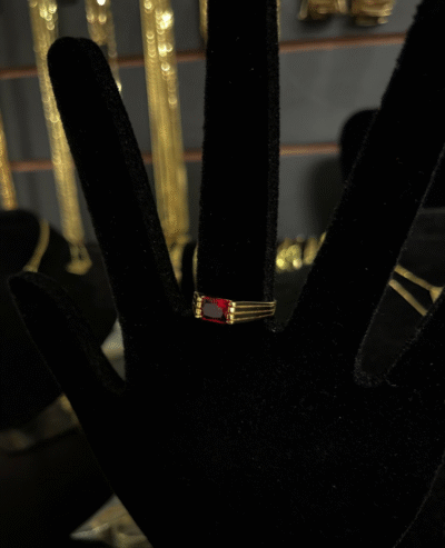 Anel Rubi Minimalista Banhado a Ouro 18k