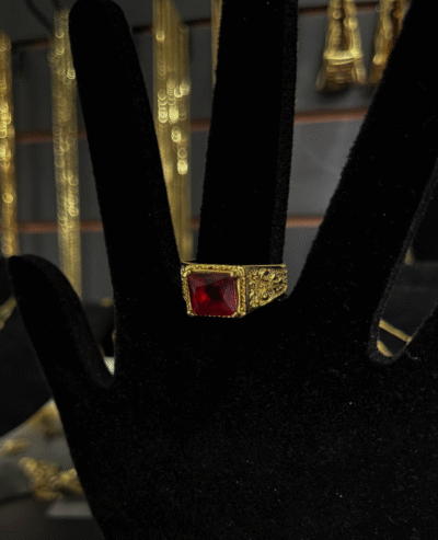 Anel Rubi Clássico Banhado a Ouro 18k
