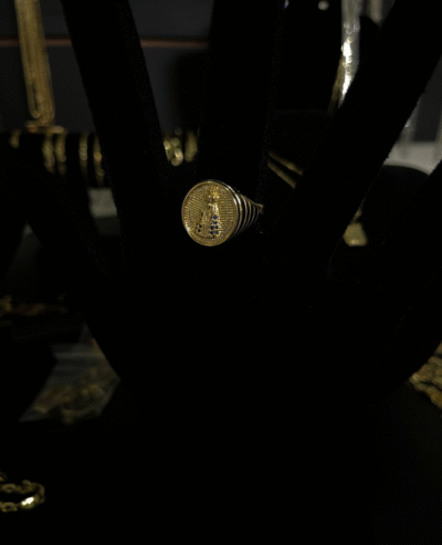 Anel Nossa Senhora Aparecida Banhado a Ouro 18k