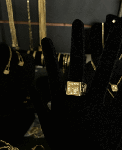 Anel Salmo 91 Banhado em Ouro 18k
